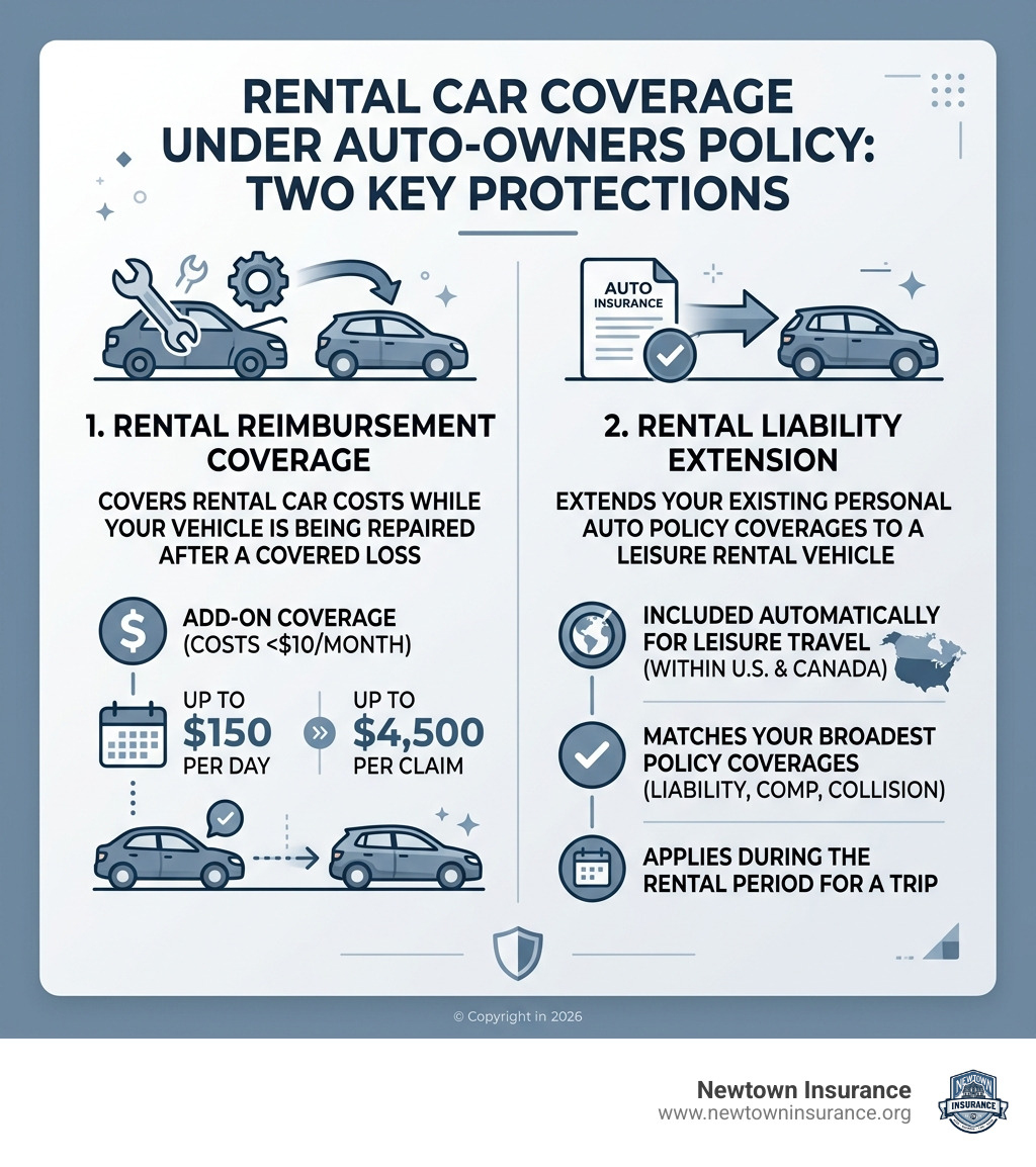 Infographic comparing rental reimbursement coverage vs. rental liability extension under Auto-Owners policy - auto owners Infographic comparing rental reimbursement coverage vs. rental liability extension under Auto-Owners policy - auto owners