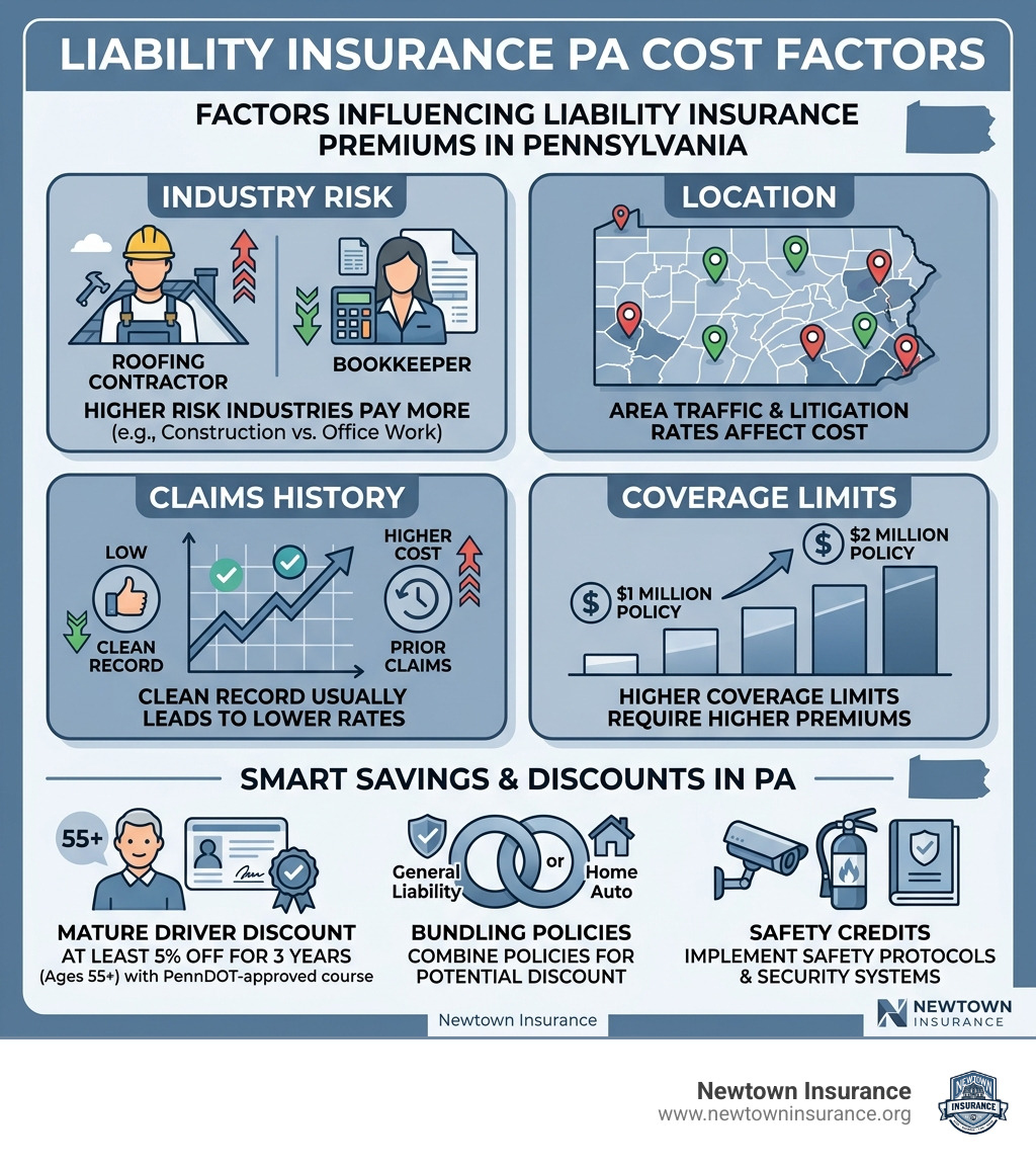 Liability insurance cost factors infographic - liability insurance pa infographic 
