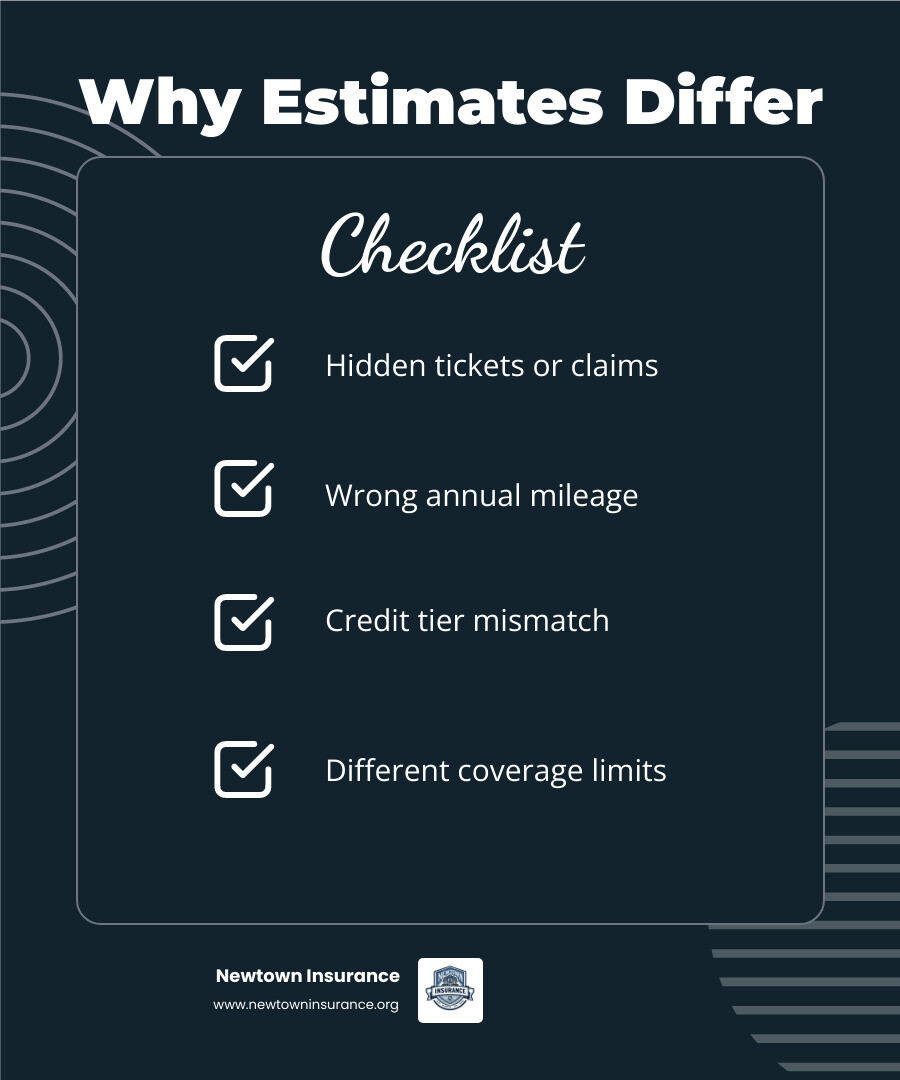 Quote variation: age, credit, and comparison shopping change rates dramatically infographic