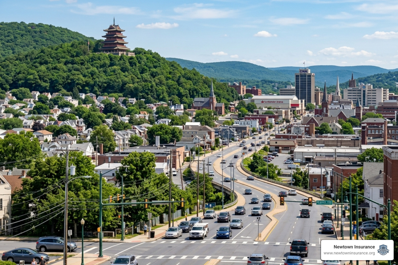 Reading PA car insurance city view with Pagoda - Reading PA car insurance Reading PA car insurance city view with Pagoda - Reading PA car insurance