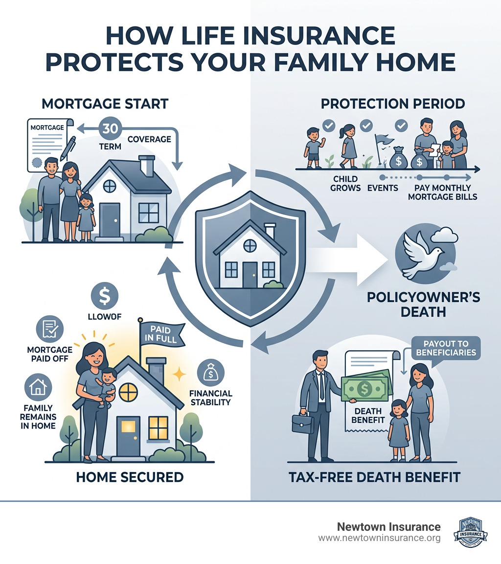 How life insurance protects a family home — key steps from mortgage to death benefit payout - life insurance for homeowners How life insurance protects a family home — key steps from mortgage to death benefit payout - life insurance for homeowners