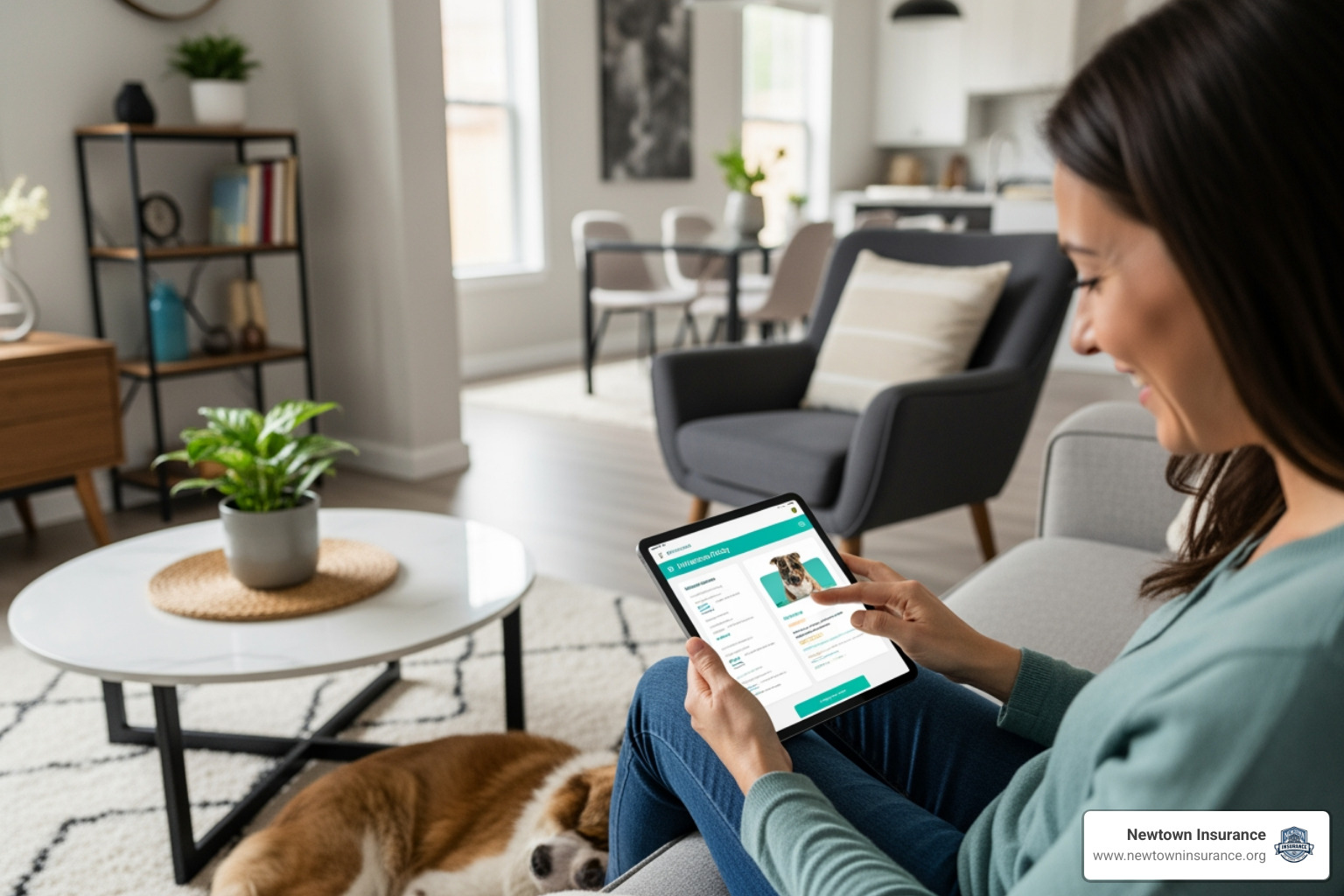 pet owner reviewing a digital policy on a tablet - best-rated customer support pet health insurance claims 2025