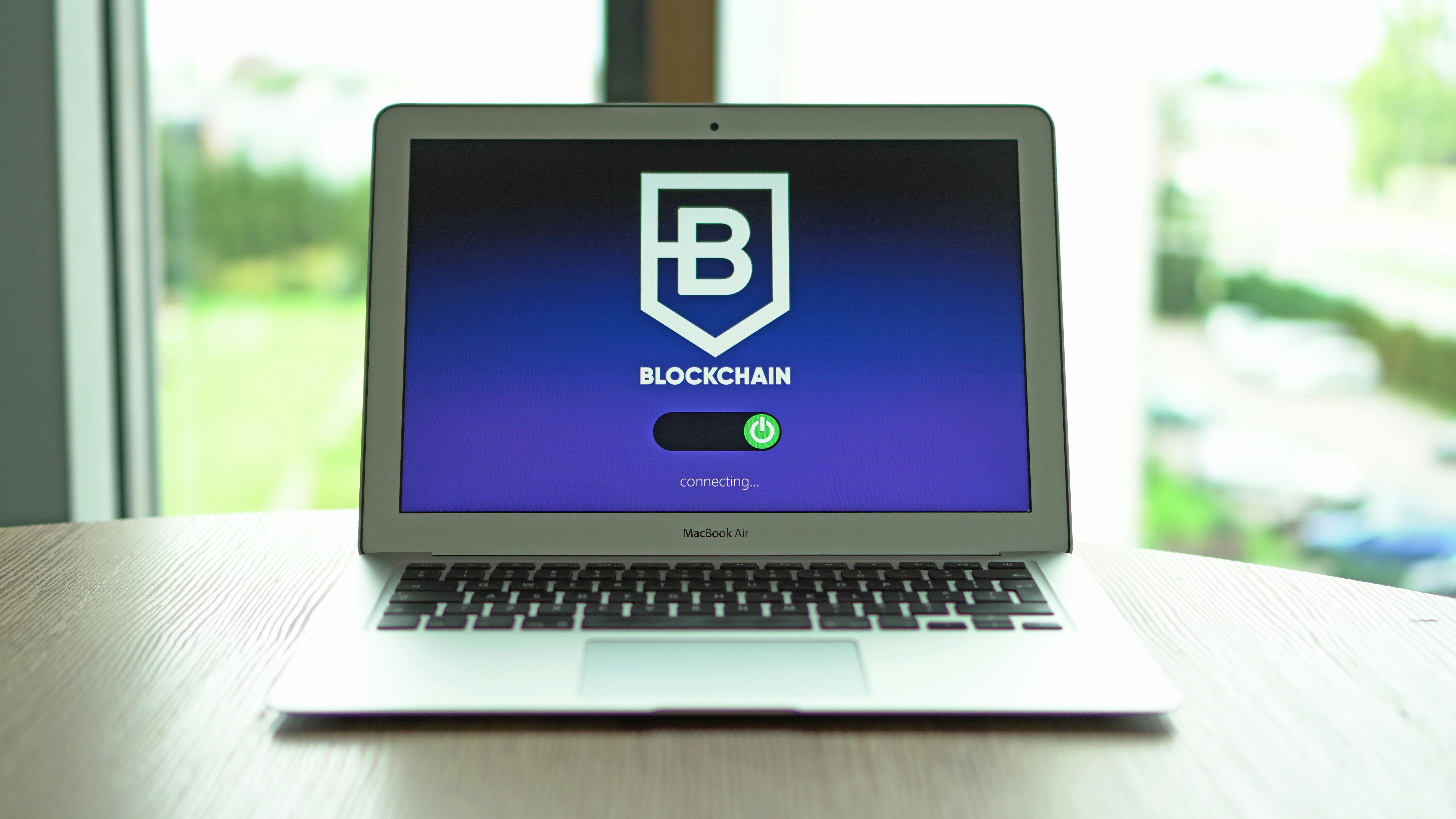 secure laptop with a shield icon