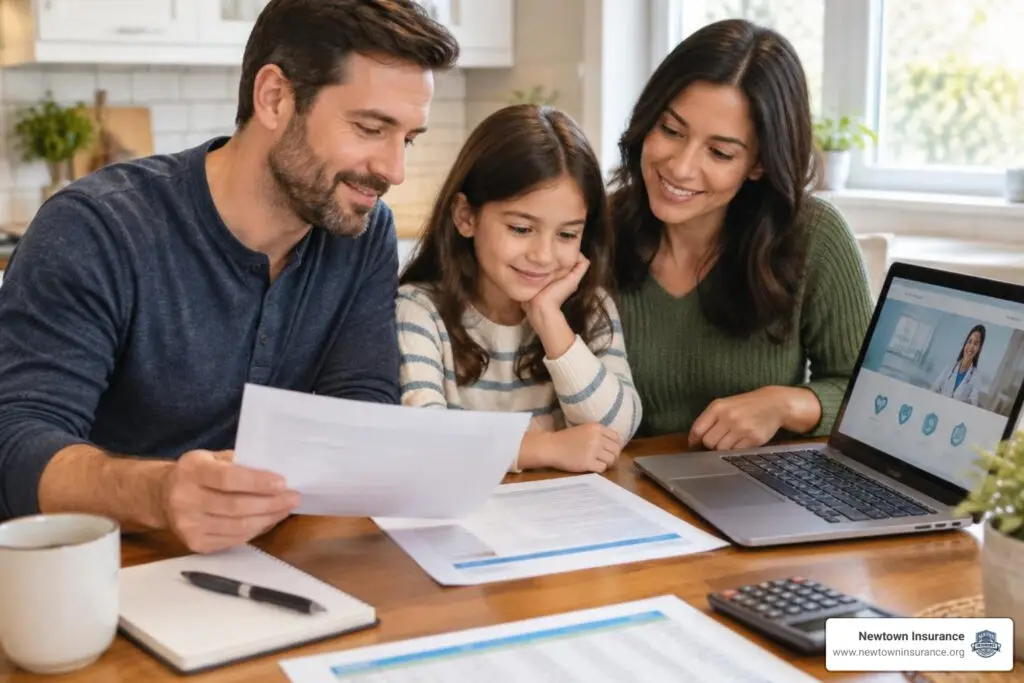 Pennsylvania family reviewing health insurance budget