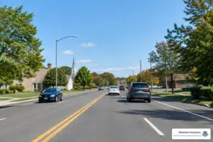 Bristol Pennsylvania roadway with cars