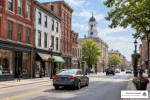 car driving through downtown Chester Pennsylvania