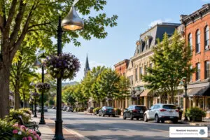 downtown Hershey Pennsylvania Kiss streetlights