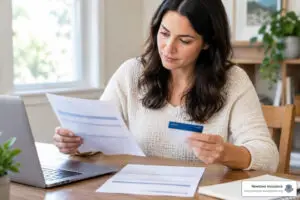 person comparing a health insurance policy and a medical discount card